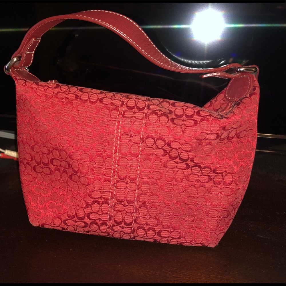Coach Red Fabric Mini Purse